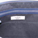 VALENTINO Clutch Bag Canvas Navy Silver Auth BA15372A-9