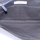 VALENTINO Clutch Bag Canvas Navy Silver Auth BA15372A-10