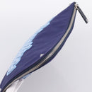 VALENTINO Clutch Bag Canvas Navy Silver Auth BA15372A-5