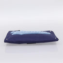 VALENTINO Clutch Bag Canvas Navy Silver Auth BA15372A-6