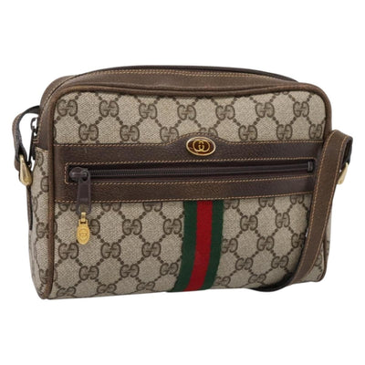 GUCCI GG Supreme Web Sherry Line Shoulder Bag PVC Beige 010 378 Auth BA15373