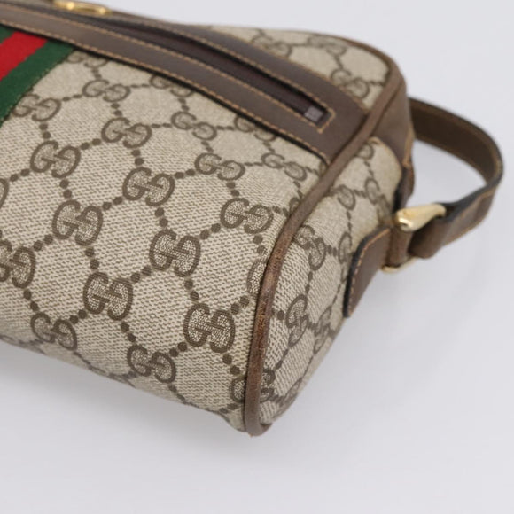 GUCCI GG Supreme Web Sherry Line Shoulder Bag PVC Beige 010 378 Auth BA15373