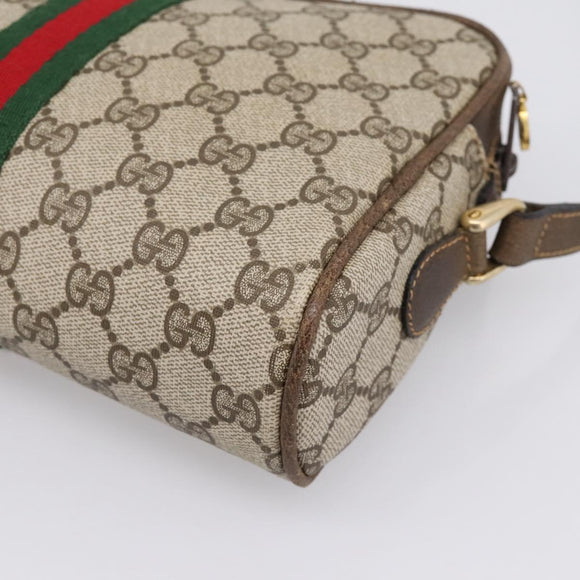 GUCCI GG Supreme Web Sherry Line Shoulder Bag PVC Beige 010 378 Auth BA15373