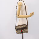 GUCCI GG Supreme Web Sherry Line Shoulder Bag PVC Beige 010 378 Auth BA15373-21