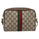 GUCCI GG Supreme Web Sherry Line Shoulder Bag PVC Beige 010 378 Auth BA15373-3