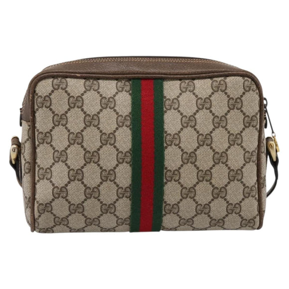 GUCCI GG Supreme Web Sherry Line Shoulder Bag PVC Beige 010 378 Auth BA15373