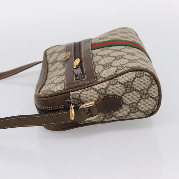 GUCCI GG Supreme Web Sherry Line Shoulder Bag PVC Beige 010 378 Auth BA15373