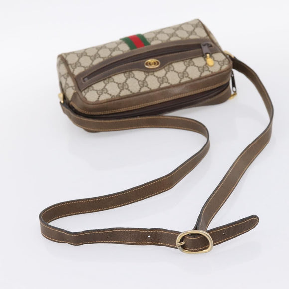 GUCCI GG Supreme Web Sherry Line Shoulder Bag PVC Beige 010 378 Auth BA15373