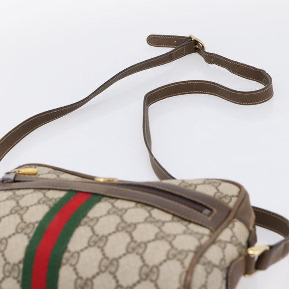 GUCCI GG Supreme Web Sherry Line Shoulder Bag PVC Beige 010 378 Auth BA15373