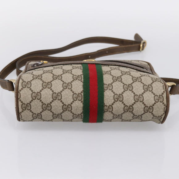 GUCCI GG Supreme Web Sherry Line Shoulder Bag PVC Beige 010 378 Auth BA15373