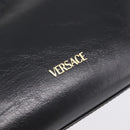 VERSACE Chain Shoulder Bag Leather Black Gold Tone Auth BA15376V-17