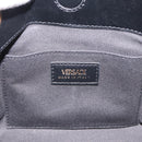 VERSACE Chain Shoulder Bag Leather Black Gold Tone Auth BA15376V-19