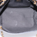 VERSACE Chain Shoulder Bag Leather Black Gold Tone Auth BA15376V-10