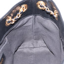 VERSACE Chain Shoulder Bag Leather Black Gold Tone Auth BA15376V-20