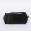 VERSACE Chain Shoulder Bag Leather Black Gold Tone Auth BA15376V-5