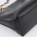 VERSACE Chain Shoulder Bag Leather Black Gold Tone Auth BA15377V-16
