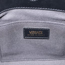 VERSACE Chain Shoulder Bag Leather Black Gold Tone Auth BA15377V-10