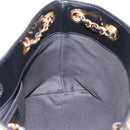 VERSACE Chain Shoulder Bag Leather Black Gold Tone Auth BA15377V-17