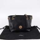 VERSACE Chain Shoulder Bag Leather Black Gold Tone Auth BA15377V-12
