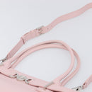 VERSACE Hand Bag Leather 2way Pink Silver Auth BA15378V-9