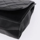 CHANEL Lamb Skin Matelasse Chain Shoulder Bag Black Gold Tone CC Auth BA15379A-11