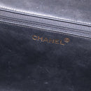 CHANEL Lamb Skin Matelasse Chain Shoulder Bag Black Gold Tone CC Auth BA15379A-15