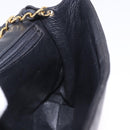 CHANEL Lamb Skin Matelasse Chain Shoulder Bag Black Gold Tone CC Auth BA15379A-17