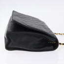 CHANEL Lamb Skin Matelasse Chain Shoulder Bag Black Gold Tone CC Auth BA15379A-4