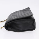 CHANEL Lamb Skin Matelasse Chain Shoulder Bag Black Gold Tone CC Auth BA15379A-5