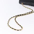 CHANEL Lamb Skin Matelasse Chain Shoulder Bag Black Gold Tone CC Auth BA15379A-7