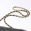 CHANEL Lamb Skin Matelasse Chain Shoulder Bag Black Gold Tone CC Auth BA15379A-8