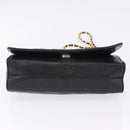 CHANEL Lamb Skin Matelasse Chain Shoulder Bag Black Gold Tone CC Auth BA15379A-9