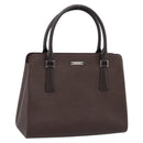 BURBERRY Hand Bag Leather Brown Silver Auth BA15380A-1