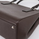 BURBERRY Hand Bag Leather Brown Silver Auth BA15380A-15