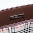 BURBERRY Hand Bag Leather Brown Silver Auth BA15380A-10