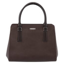 BURBERRY Hand Bag Leather Brown Silver Auth BA15380A-13