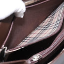 BURBERRY Hand Bag Leather Brown Silver Auth BA15380A-12