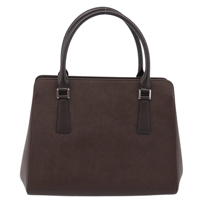 BURBERRY Hand Bag Leather Brown Silver Auth BA15380A - 0