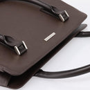 BURBERRY Hand Bag Leather Brown Silver Auth BA15380A-6