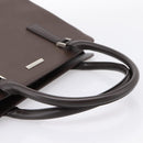 BURBERRY Hand Bag Leather Brown Silver Auth BA15380A-7