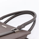 BURBERRY Hand Bag Leather Brown Silver Auth BA15380A-8