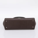 BURBERRY Hand Bag Leather Brown Silver Auth BA15380A-5