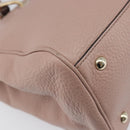 GUCCI Bamboo Hand Bag Leather 2way Pink Gold Tone 323660 Auth BA15382A-9