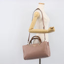 GUCCI Bamboo Hand Bag Leather 2way Pink Gold Tone 323660 Auth BA15382A-28