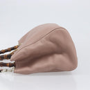 GUCCI Bamboo Hand Bag Leather 2way Pink Gold Tone 323660 Auth BA15382A-4