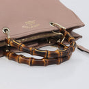 GUCCI Bamboo Hand Bag Leather 2way Pink Gold Tone 323660 Auth BA15382A-7