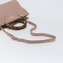 GUCCI Bamboo Hand Bag Leather 2way Pink Gold Tone 323660 Auth BA15382A-8