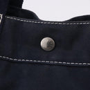 HERMES Fourre Tout MM Hand Bag Canvas Navy Silver Auth BA15383-14