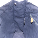 HERMES Fourre Tout MM Hand Bag Canvas Navy Silver Auth BA15383-18