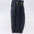 HERMES Fourre Tout MM Hand Bag Canvas Navy Silver Auth BA15383-4